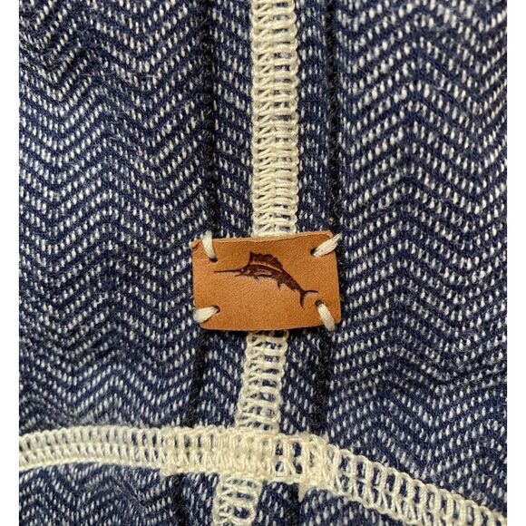 Tommy Bahama Mens XL Blue Herringbone 1/2 Zip Long Sleeve Cotton Sweater -C95 - Picture 10 of 13